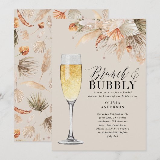 vrijgezellenfeest pampasgras kaart (Voorkant / Achterkant)