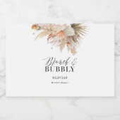 vrijgezellenfeest pampasgras likeurfles etiket (Enkel label)