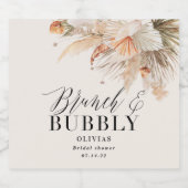 vrijgezellenfeest pampasgras sparkling wijnetiket (Enkel label)