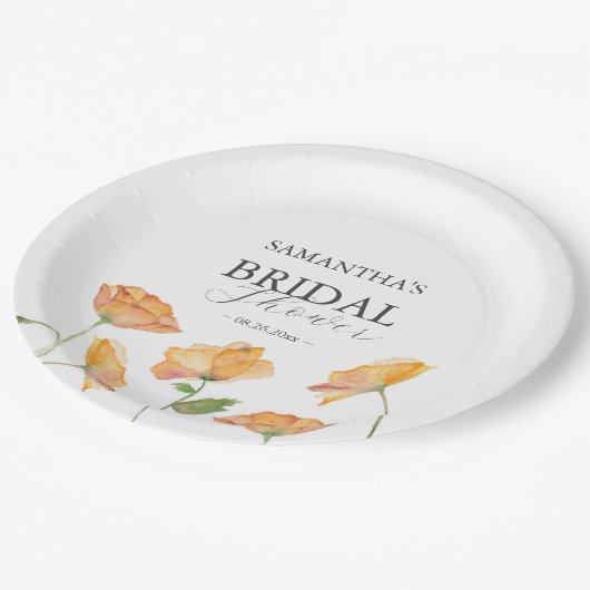 Vrijgezellenfeest Papier Borden Sinaasappel Poppy  Papieren Bordje (Gekanteld)