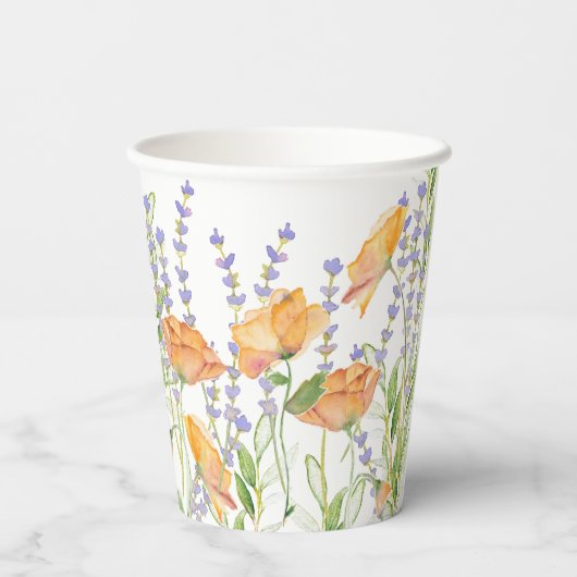 Vrijgezellenfeest papieren bekers kleurrijke bloem (Achterkant)