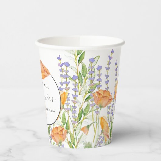 Vrijgezellenfeest papieren bekers kleurrijke bloem (Links)