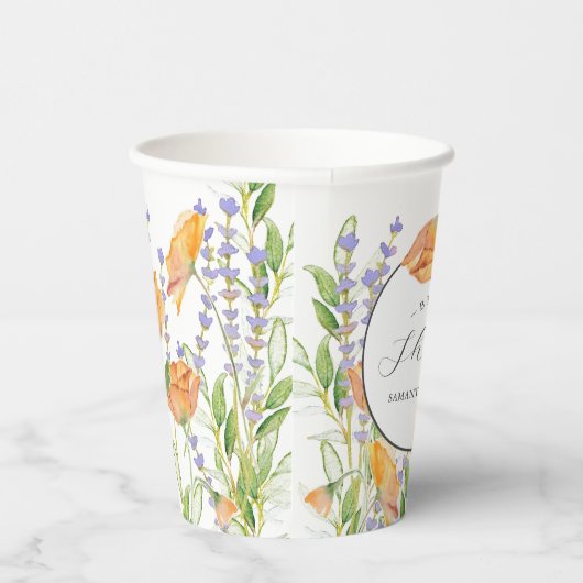 Vrijgezellenfeest papieren bekers kleurrijke bloem (Rechts)