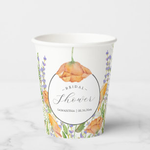 Vrijgezellenfeest papieren bekers kleurrijke bloem