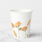 Vrijgezellenfeest Papieren Cups Oranje Poppy Flowe Papieren Bekers (Achterkant)