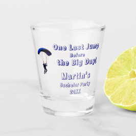 Vrijgezellenfeest parachutespringen grappig avontu shot glas