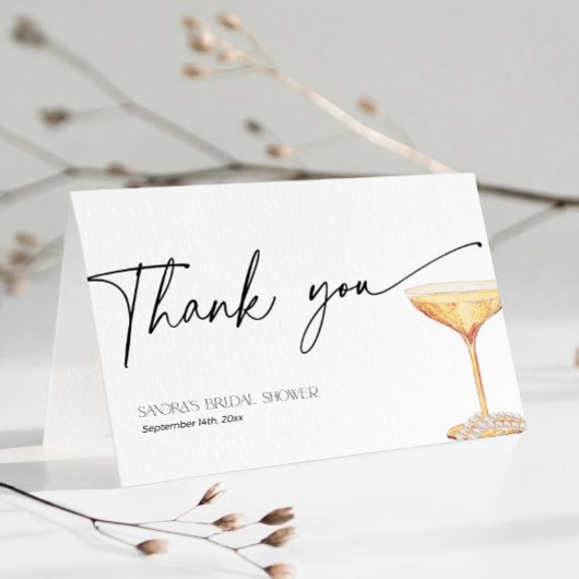 Vrijgezellenfeest Parels en Prosecco Bedankkaart