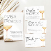 Vrijgezellenfeest Parels en Prosecco Bedankkaart