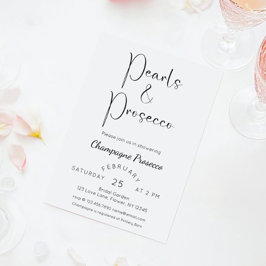 Vrijgezellenfeest Parels en Prosecco Kaart