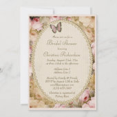 vrijgezellenfeest  parels Rozen vlinder Kaart (Achterkant)