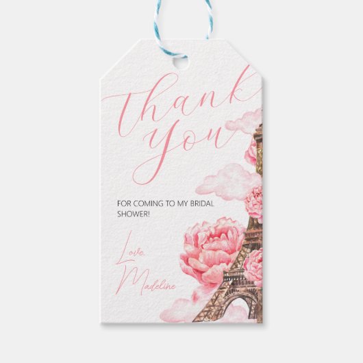 Vrijgezellenfeest Parijs Dank u wel Cadeaulabel (Voorkant)