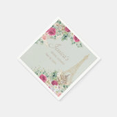 Vrijgezellenfeest Parijs Eiffel Tower Mint Green Servet (Hoek)