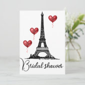 Vrijgezellenfeest Parijs, Eiffeltoren, Rode ballon Kaart (Staand voorkant)