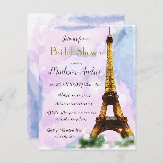 Vrijgezellenfeest Parijs Kaart (Voorkant / Achterkant)