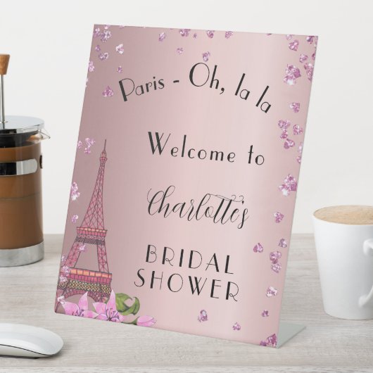 Vrijgezellenfeest Parijs: welkom in eiffeltoren Reclamebord Met Voetstuk (Insitu)