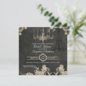 Vrijgezellenfeest Paris Chandelier  Typografie Kaart (Staand voorkant)