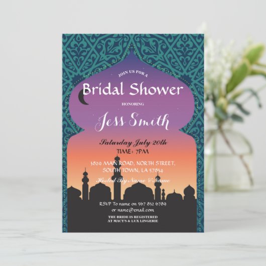 vrijgezellenfeest Partij Arabische Nacht nodigt Ma Kaart (Staand voorkant)