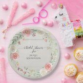 vrijgezellenfeest-partij | Blush Floral Rustic Papieren Bordje (Feest)