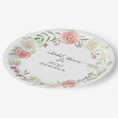 vrijgezellenfeest-partij | Blush Ivory Rozen Leaf Papieren Bordje (Gekanteld)