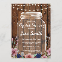 vrijgezellenfeest Partij Rustic Jar Wood Floral In