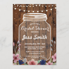 vrijgezellenfeest Partij Rustic Jar Wood Floral In Kaart