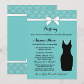 Vrijgezellenfeest Party Blauw Zwart Jurk Parels Ui Kaart (Voorkant / Achterkant)