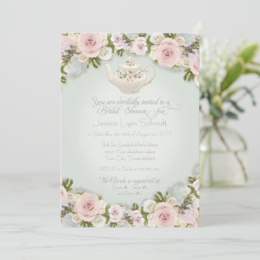 Vrijgezellenfeest Party Blush Roos Succulent Leaf  Kaart (Staand voorkant)