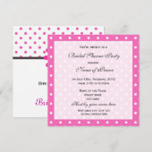 vrijgezellenfeest party call, roze polka punts kaart (Voorkant / Achterkant)