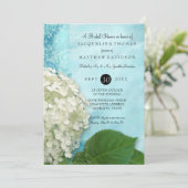 Vrijgezellenfeest Party Damask Witte Hydrangea Blo Kaart (Staand voorkant)