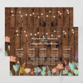 vrijgezellenfeest Party Floral Itinerary Bachelore Programmakaart (Voorkant / Achterkant)