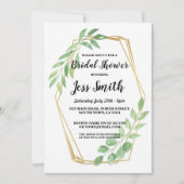 Vrijgezellenfeest Party Gold Lijst Leaves Invite Kaart (Voorkant)