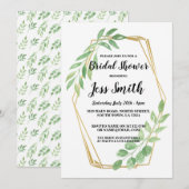 Vrijgezellenfeest Party Gold Lijst Leaves Invite Kaart (Voorkant / Achterkant)