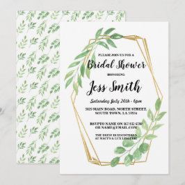 Vrijgezellenfeest Party Gold Lijst Leaves Invite Kaart