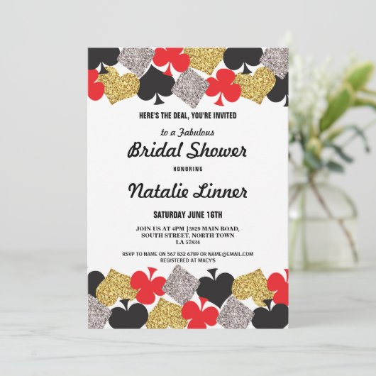 Vrijgezellenfeest Party Las Vegas Casino Royale Ui Kaart (Staand voorkant)