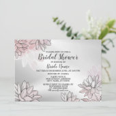 Vrijgezellenfeest Party roze bloemen Waterverf Sil Kaart (Staand voorkant)
