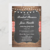 Vrijgezellenfeest Party Rustic Burlap Red Wood Uit Kaart (Voorkant)