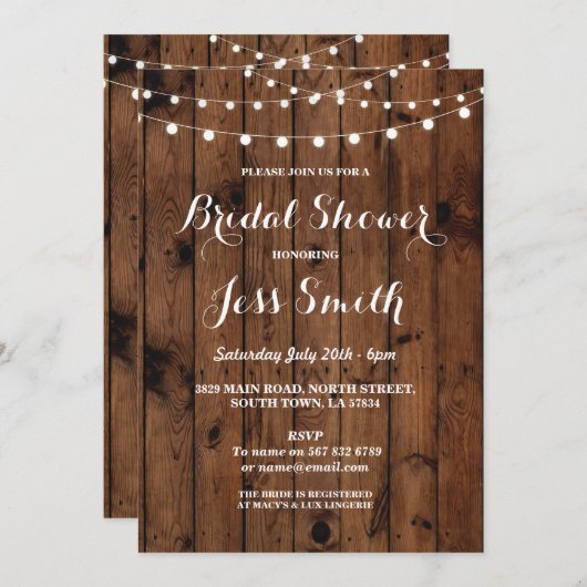 Vrijgezellenfeest Party Rustiek Elegant Hout Uitno Kaart (Voorkant / Achterkant)