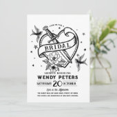 Vrijgezellenfeest Party Traditioneel Tattoo Hartme Kaart (Staand voorkant)