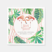 Vrijgezellenfeest Party Waterverf roze flamingo bl Servet (Voorkant)