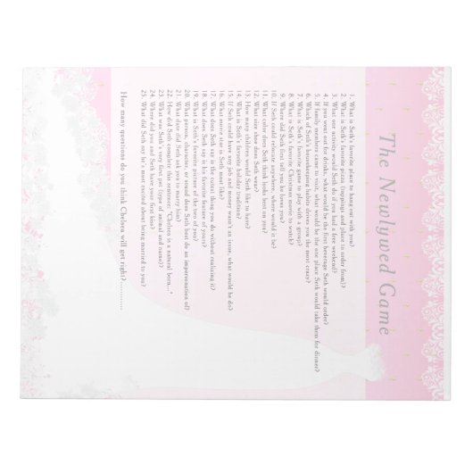 Vrijgezellenfeest Pas getrouwd Game - Roze Notitieblok (Voorkant)