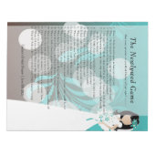 Vrijgezellenfeest Pas getrouwd Game - Turquoise &  Notitieblok (Voorkant)