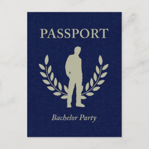 vrijgezellenfeest paspoort uitnodiging briefkaart