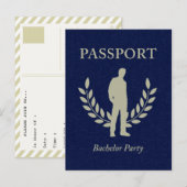 vrijgezellenfeest paspoort uitnodiging briefkaart (Voorkant / Achterkant)