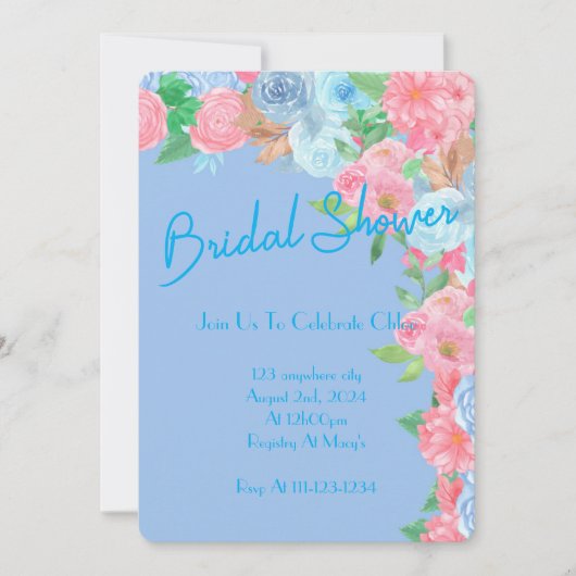 VRIJGEZELLENFEEST PASTEL BLOEMENUITNODIGING SAVE THE DATE (Voorkant)