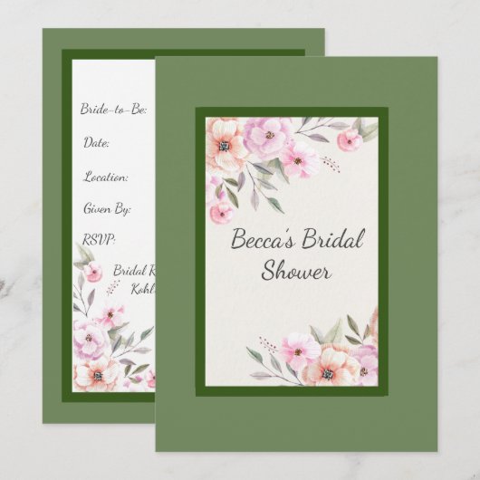 Vrijgezellenfeest Pastel Petals Kaart (Voorkant / Achterkant)