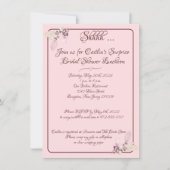 Vrijgezellenfeest, Pastel Roze omtrek Kaart (Voorkant)