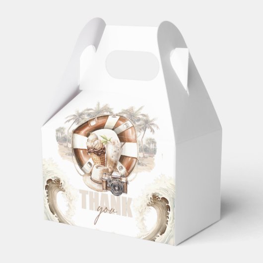 Vrijgezellenfeest Pastel Sand Beach Bedankdoosjes (Voorkant Zijde)