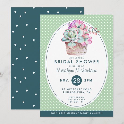 VRIJGEZELLENFEEST | Pastel Waterverf Cactus Kaart (Voorkant / Achterkant)