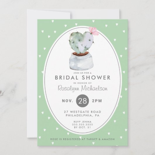 VRIJGEZELLENFEEST | Pastel Waterverf Cactus Kaart (Voorkant)