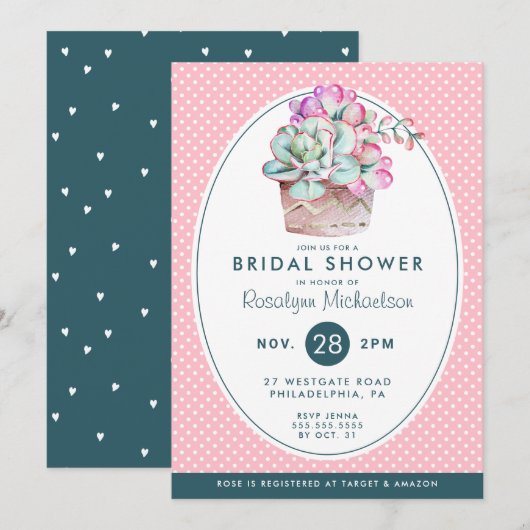 VRIJGEZELLENFEEST | Pastel Waterverf Cactus Kaart (Voorkant / Achterkant)